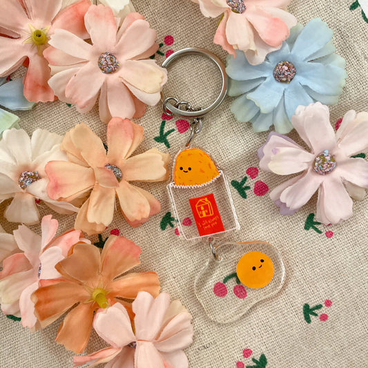 Keep Driving Breakfast Keychain