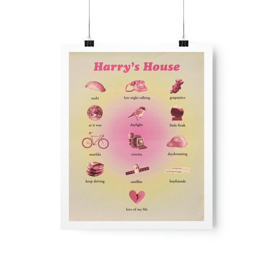 Harry's House Tracklist Poster Print