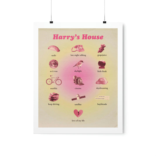 Harry's House Tracklist Poster Print