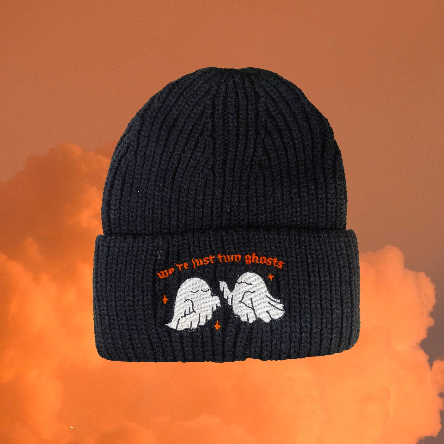 Two Ghosts Embroidered Beanie